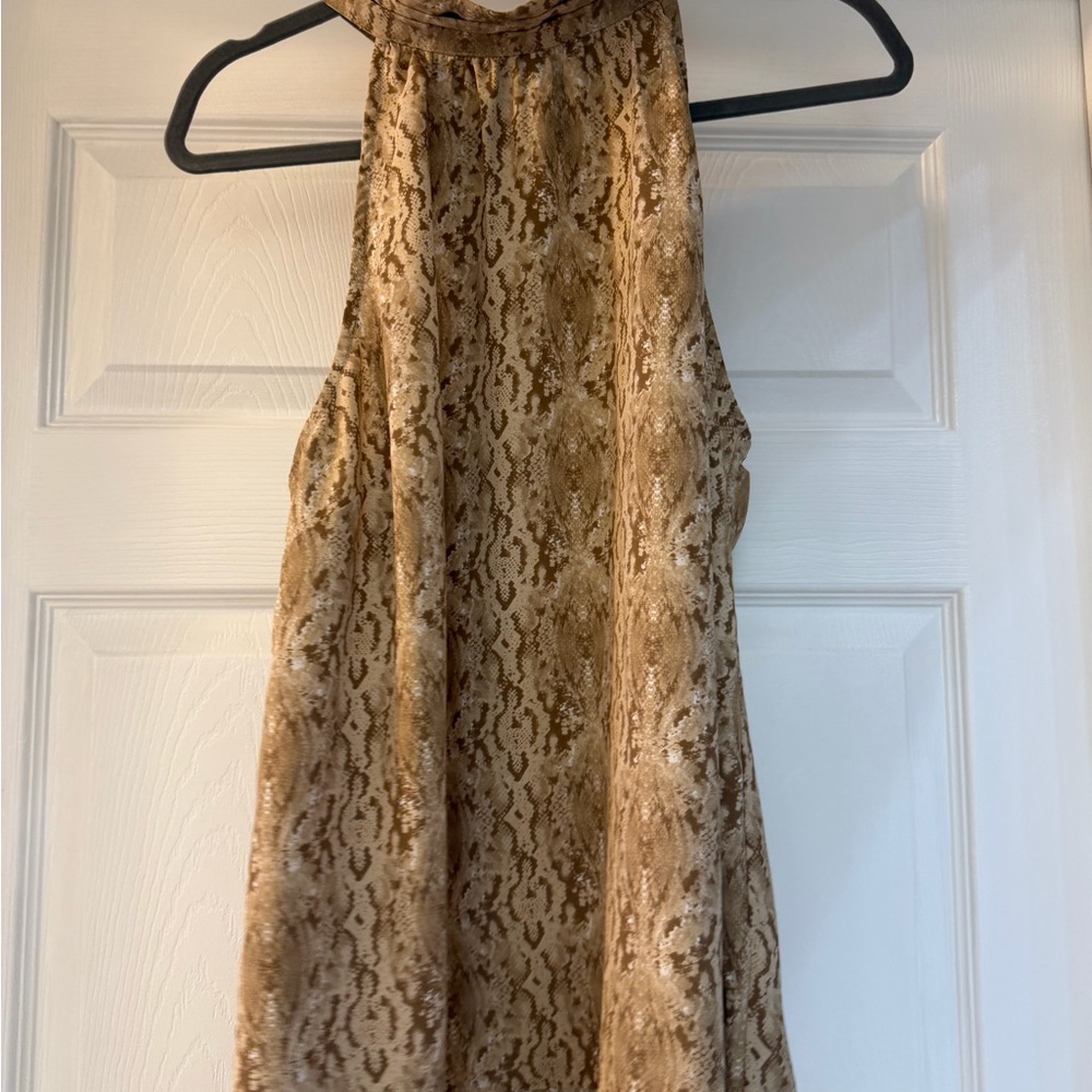 Snake Print Halter Neck Blouse